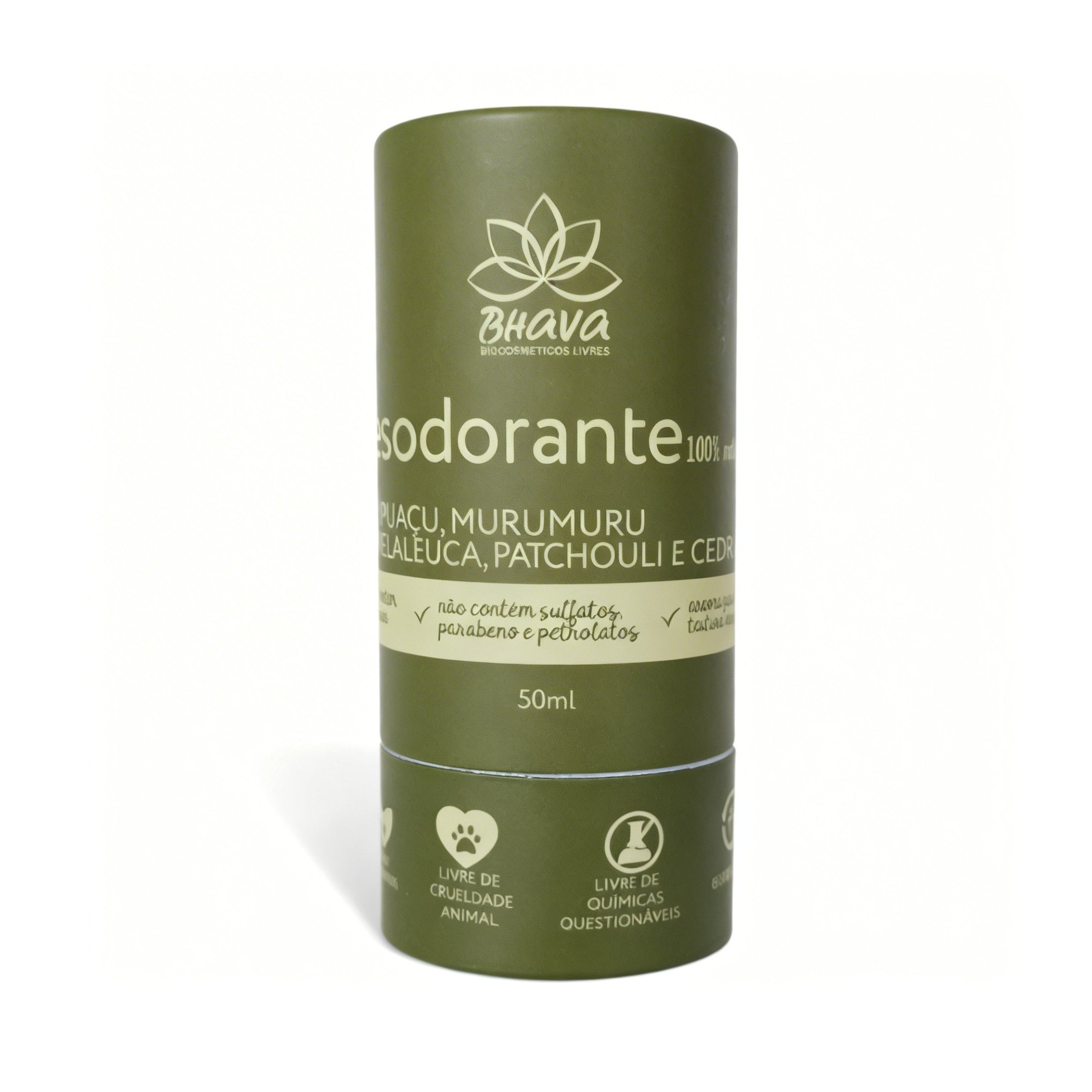 Desodorante Bastão sem alumínio 100% Natural 50g - Zero Plástico