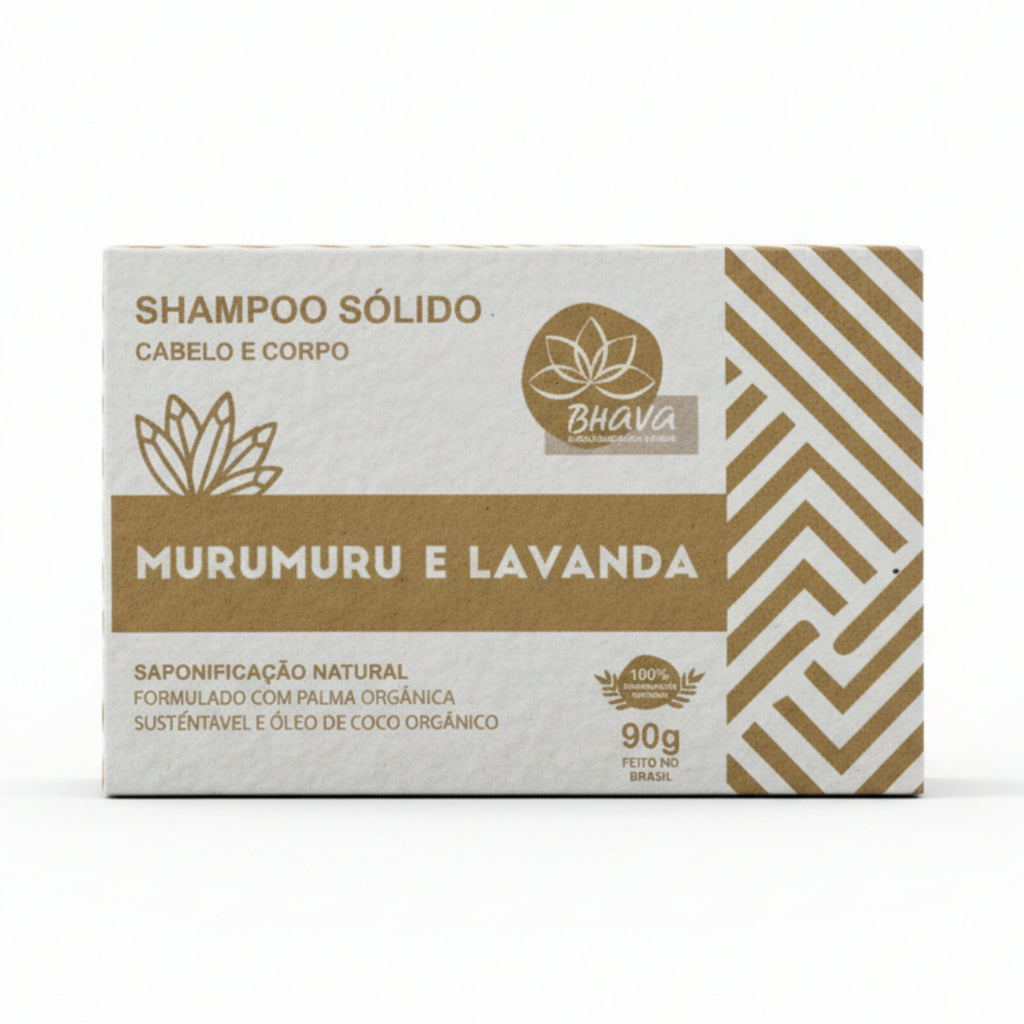Shampoo sólido Lavanda e Murumuru 90g 100% natural - Lixo Zero