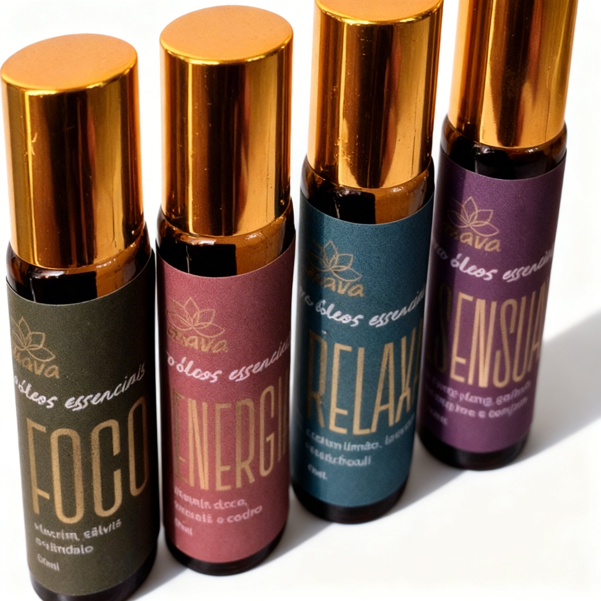 Kit Família Roll-on Foco, Energia, Relaxa & Sensual 100% Natural