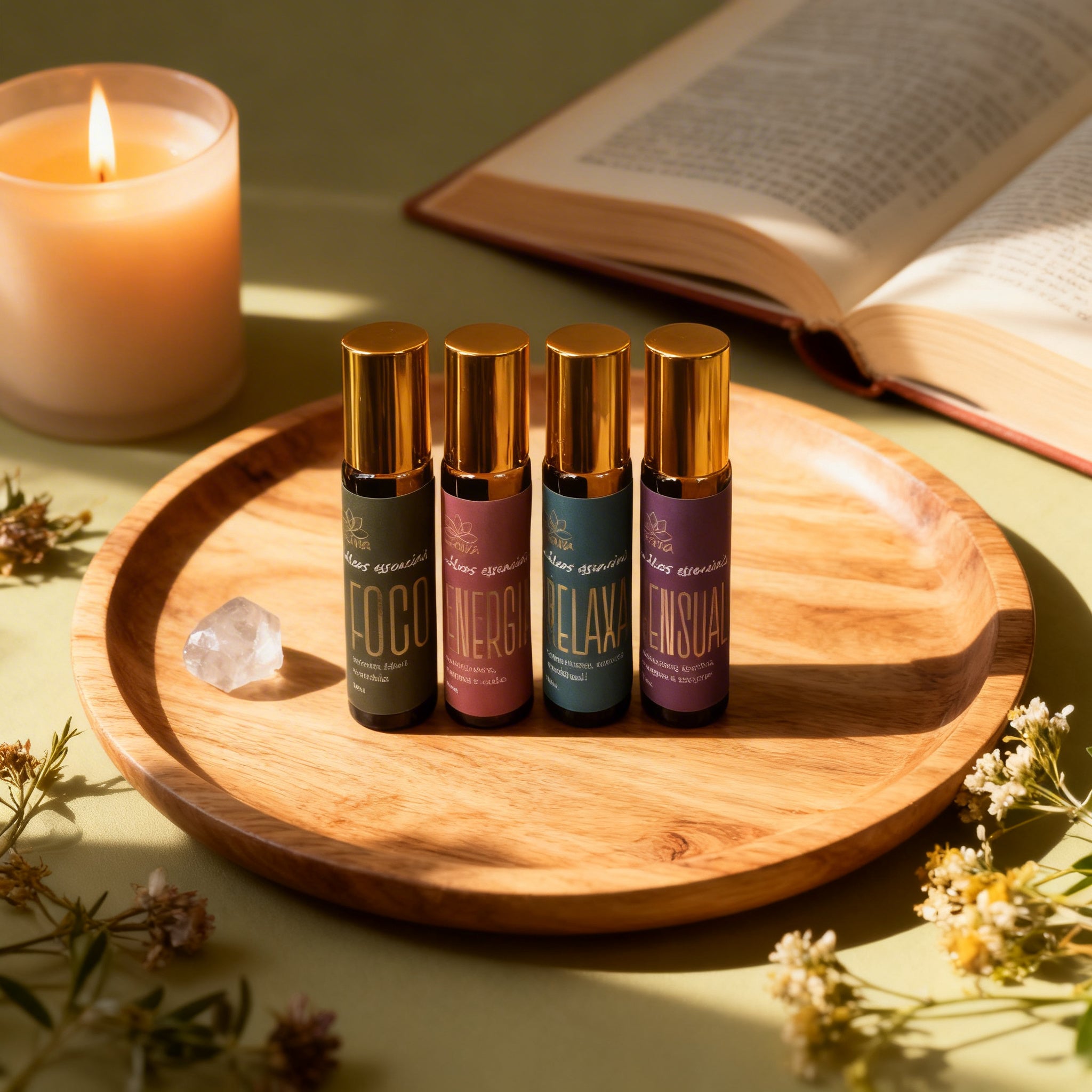 Kit Família Roll-on Foco, Energia, Relaxa & Sensual 100% Natural