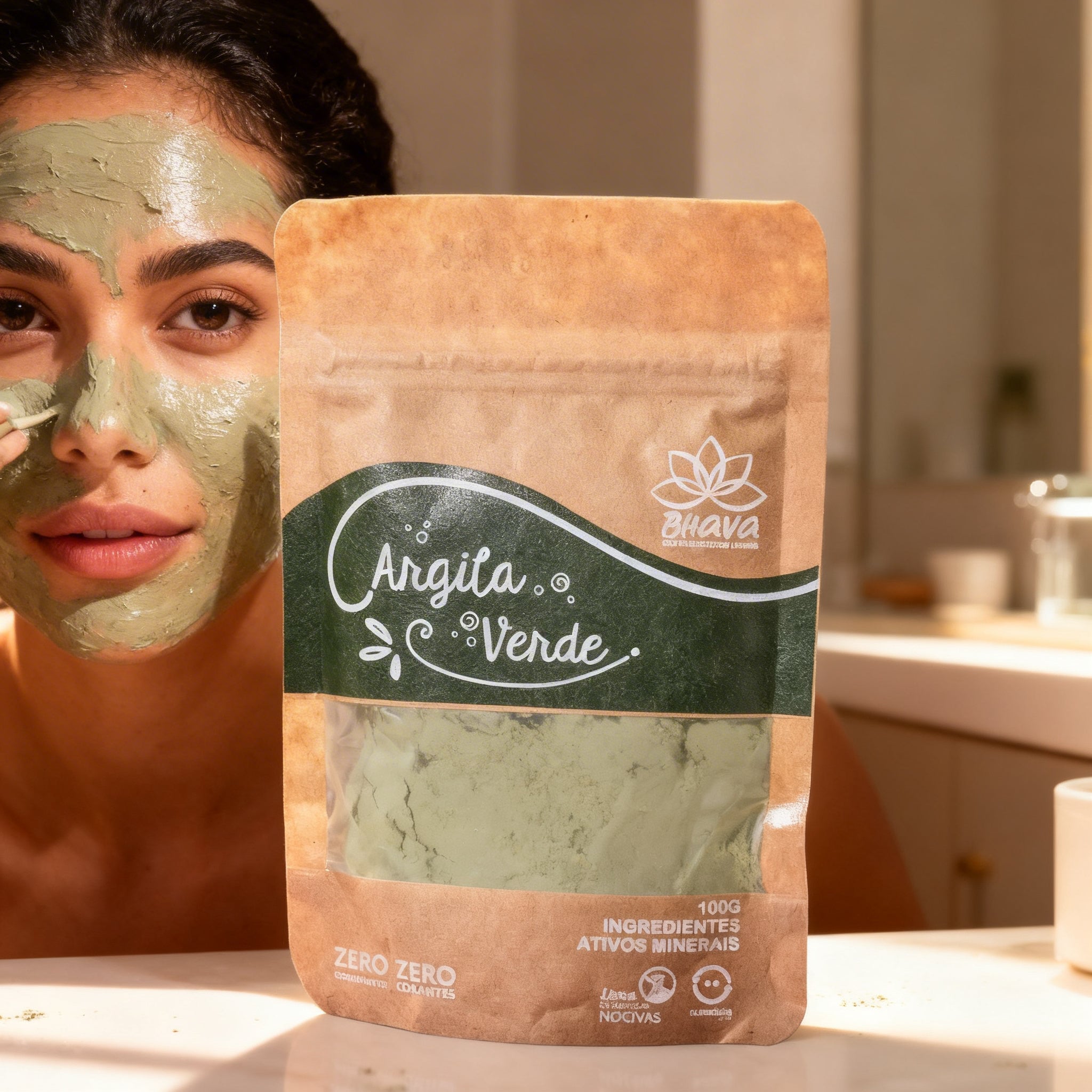 Argila verde 100g - 100% Pura