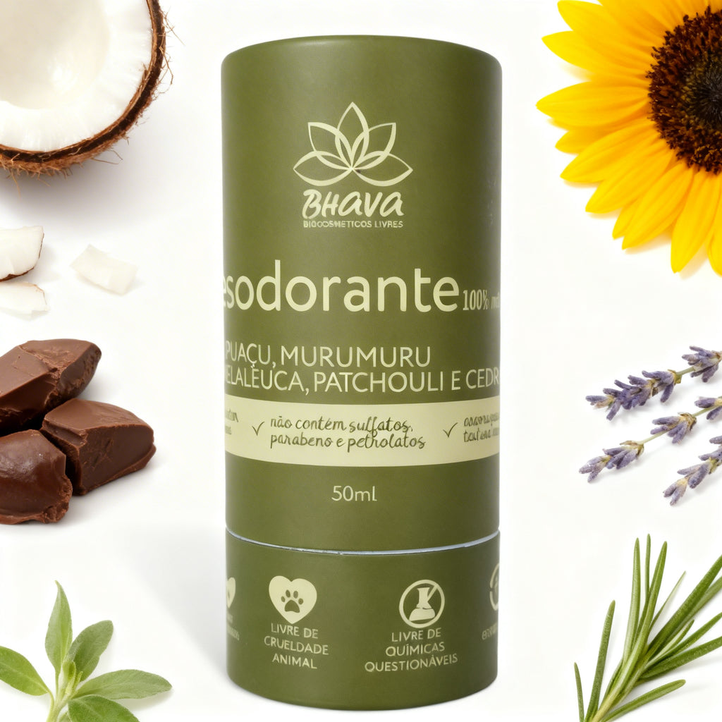 Desodorante Bastão sem alumínio 100% Natural 50g - Zero Plástico