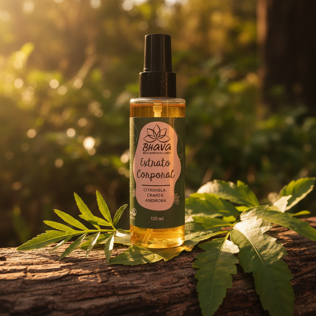 Extrato Corporal Citronela, Cravo e Andiroba 100% Natural 120 ml