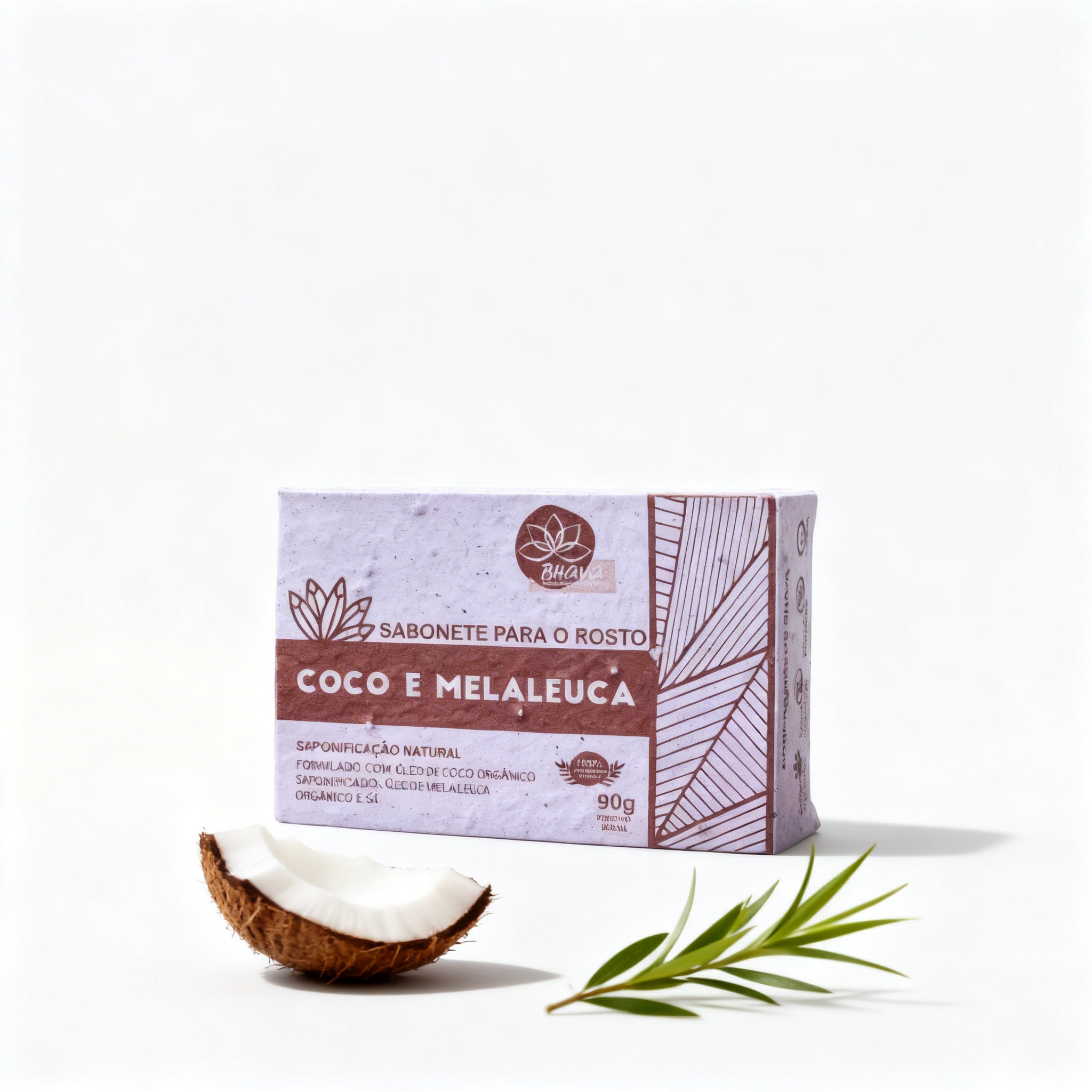 Sabonete facial coco e melaleuca 90g 100% Natural Lixo Zero