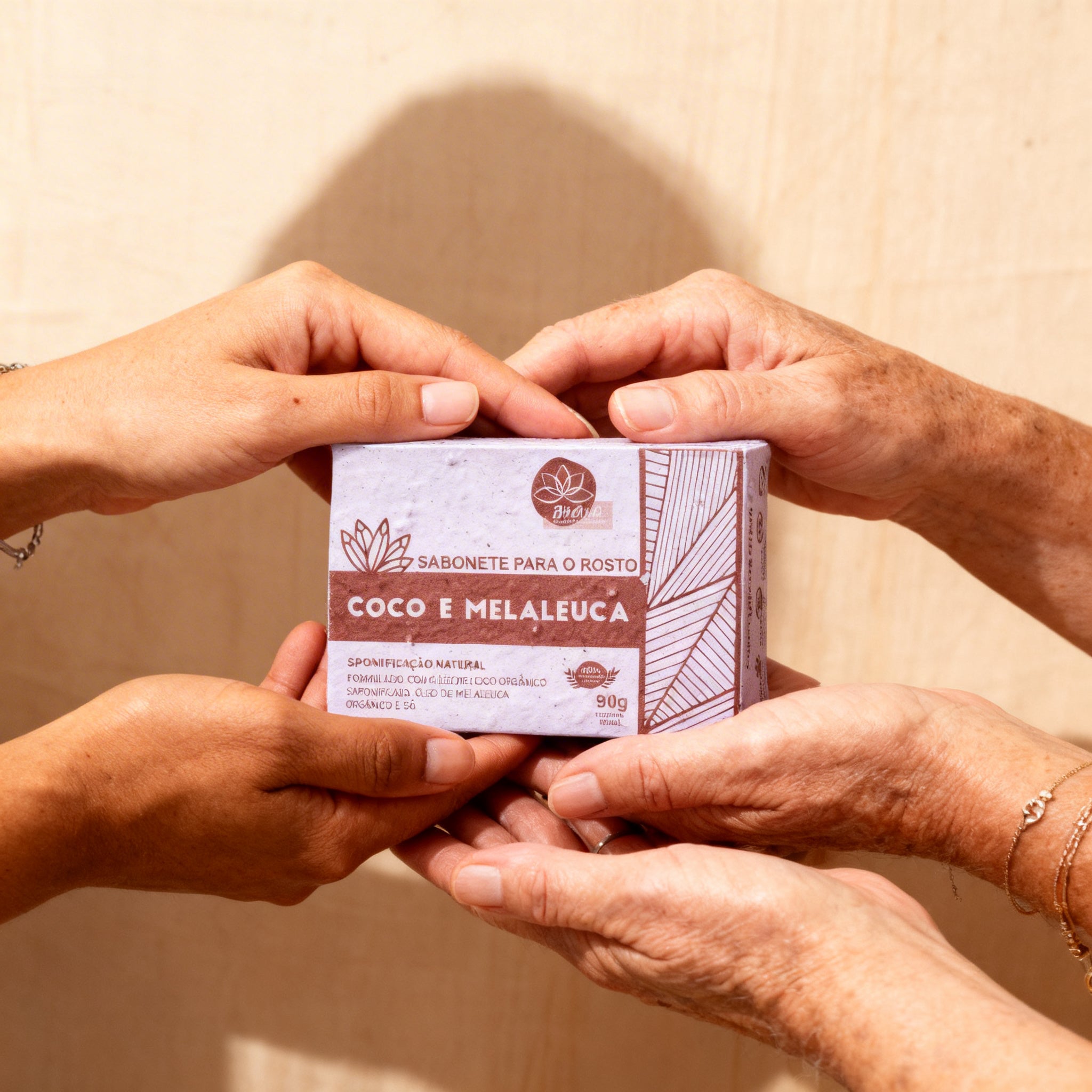 Sabonete facial coco e melaleuca 90g 100% Natural Lixo Zero