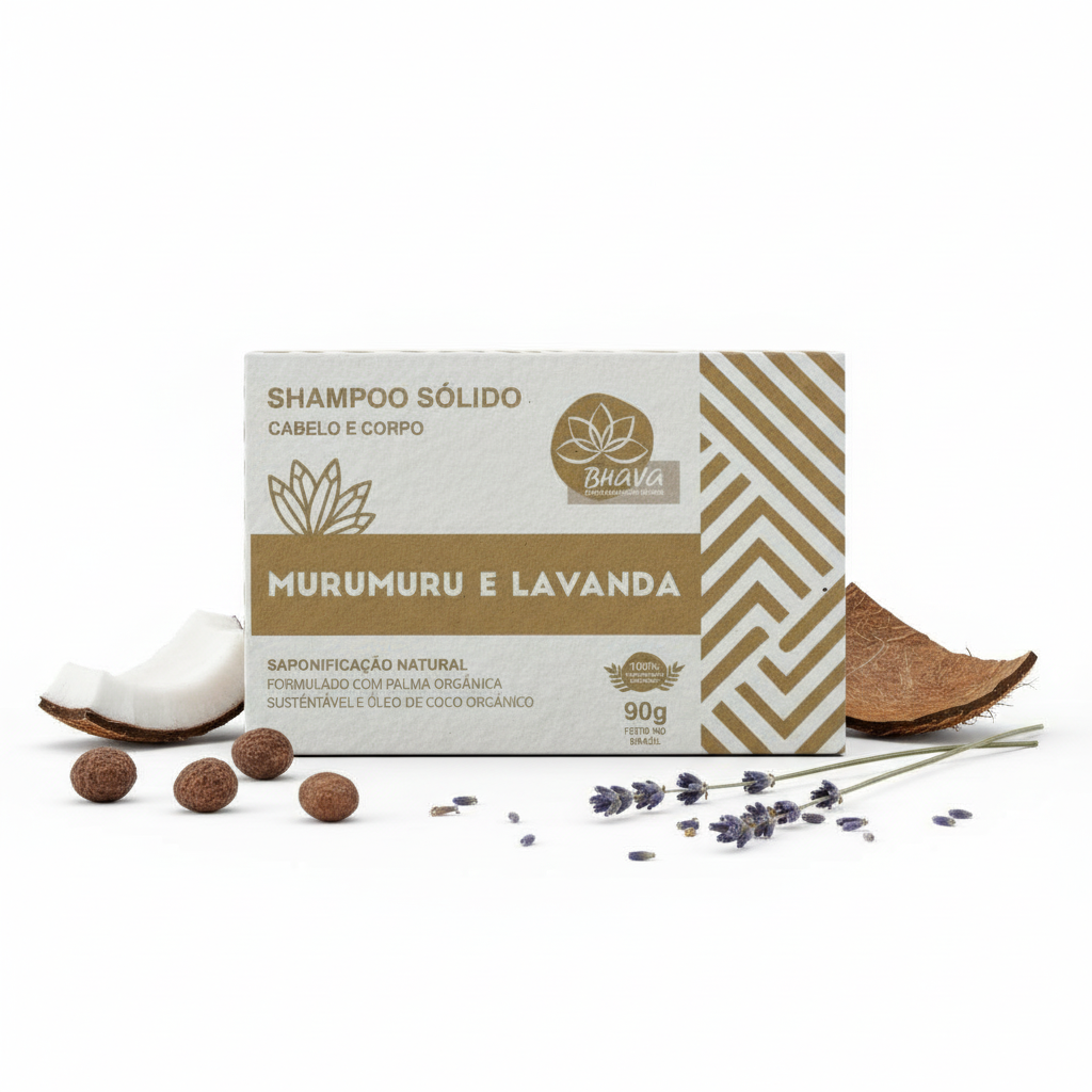 Shampoo sólido Lavanda e Murumuru 90g 100% natural - Lixo Zero