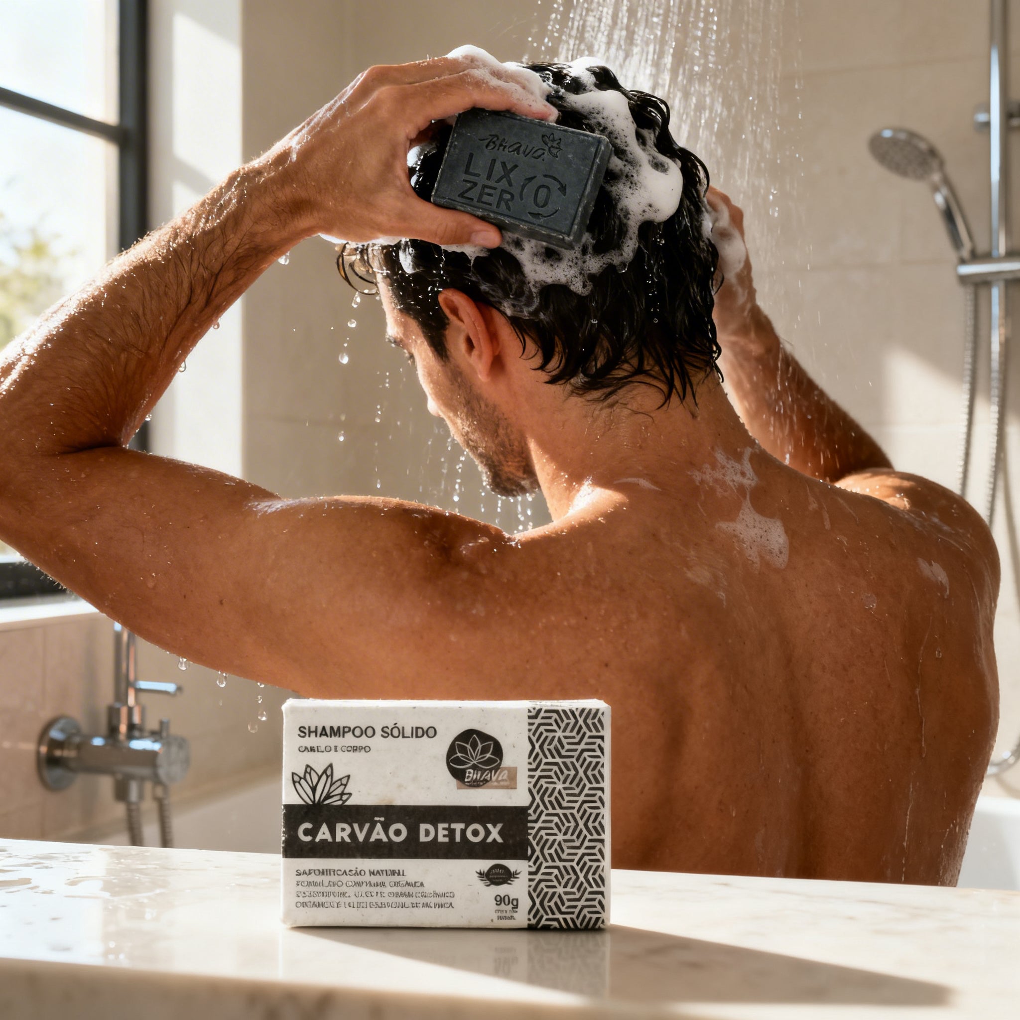 Shampoo sólido Detox 90g - 100% Natural - Lixo Zero
