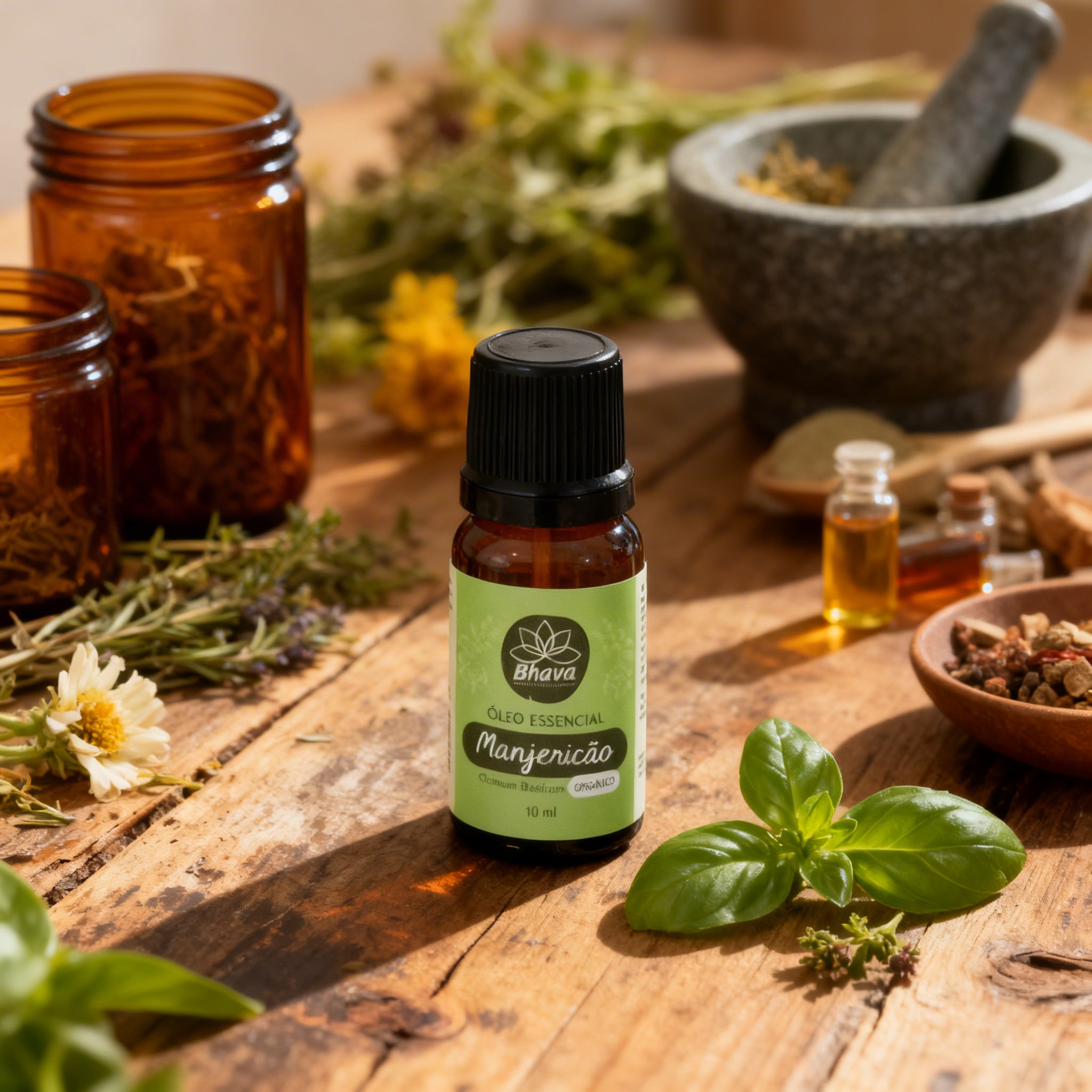 Óleo Essencial de Manjericão Orgânico 10ml - 100% Puro