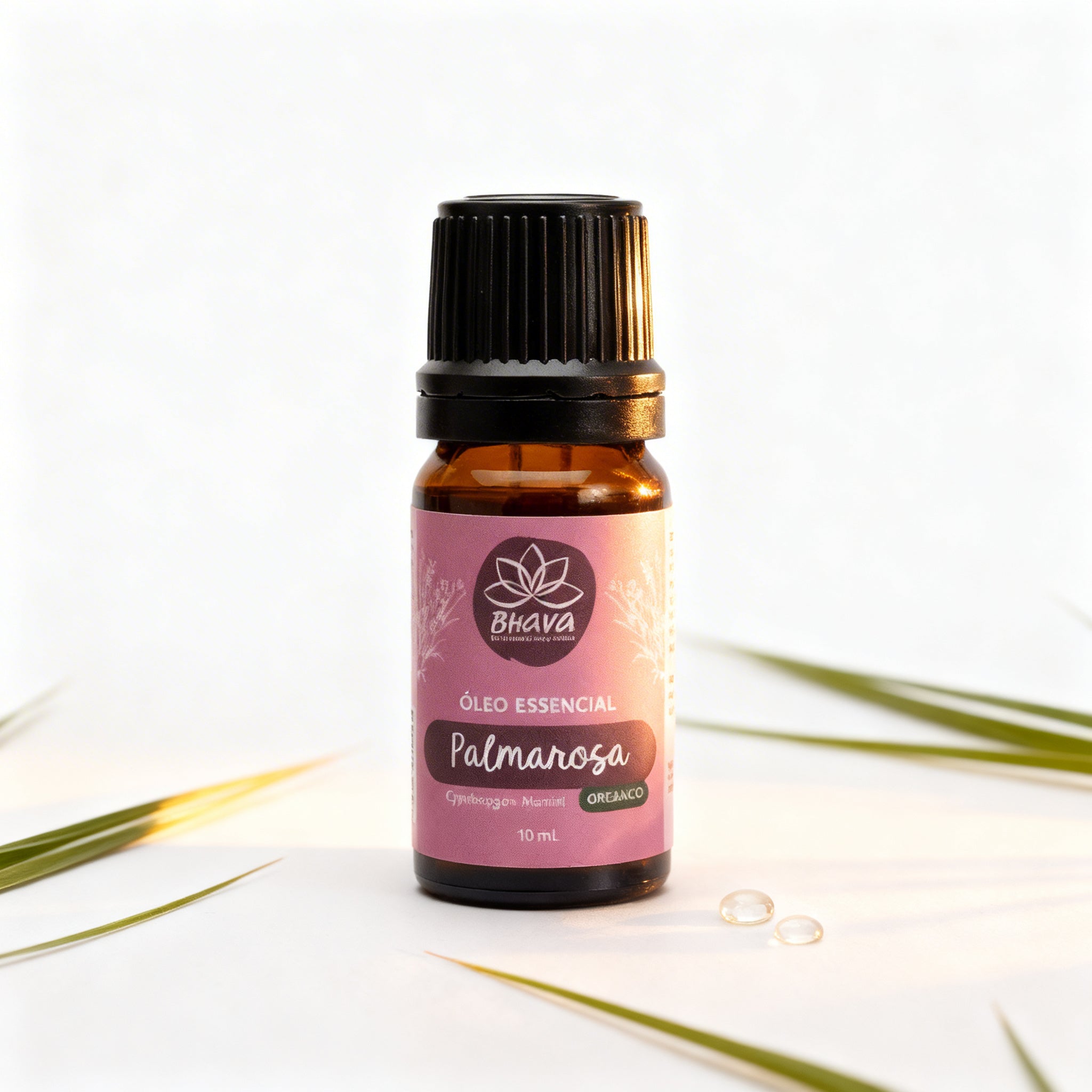 Óleo Essencial de Palmarosa Orgânico 10ml - 100% Puro