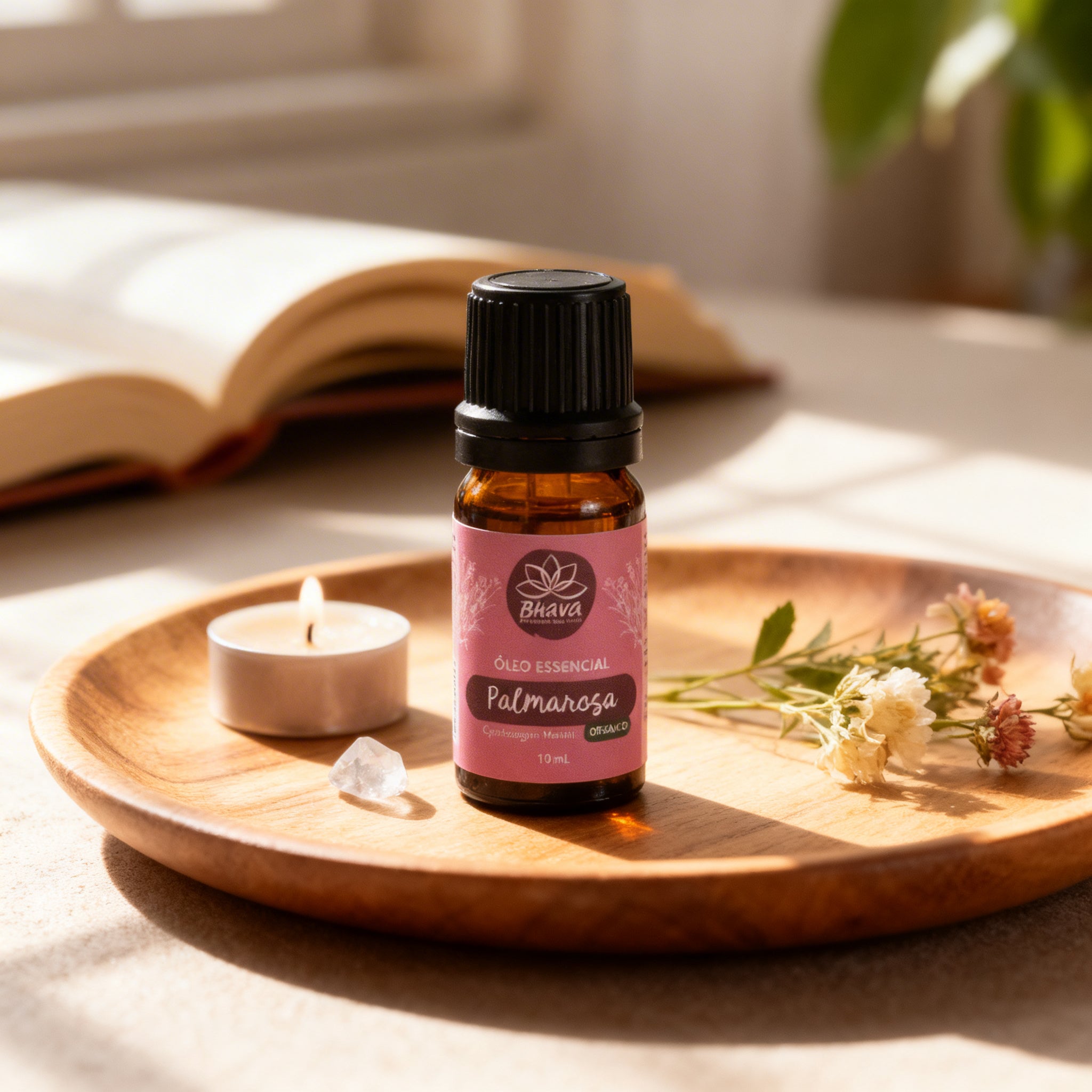 Óleo Essencial de Palmarosa Orgânico 10ml - 100% Puro