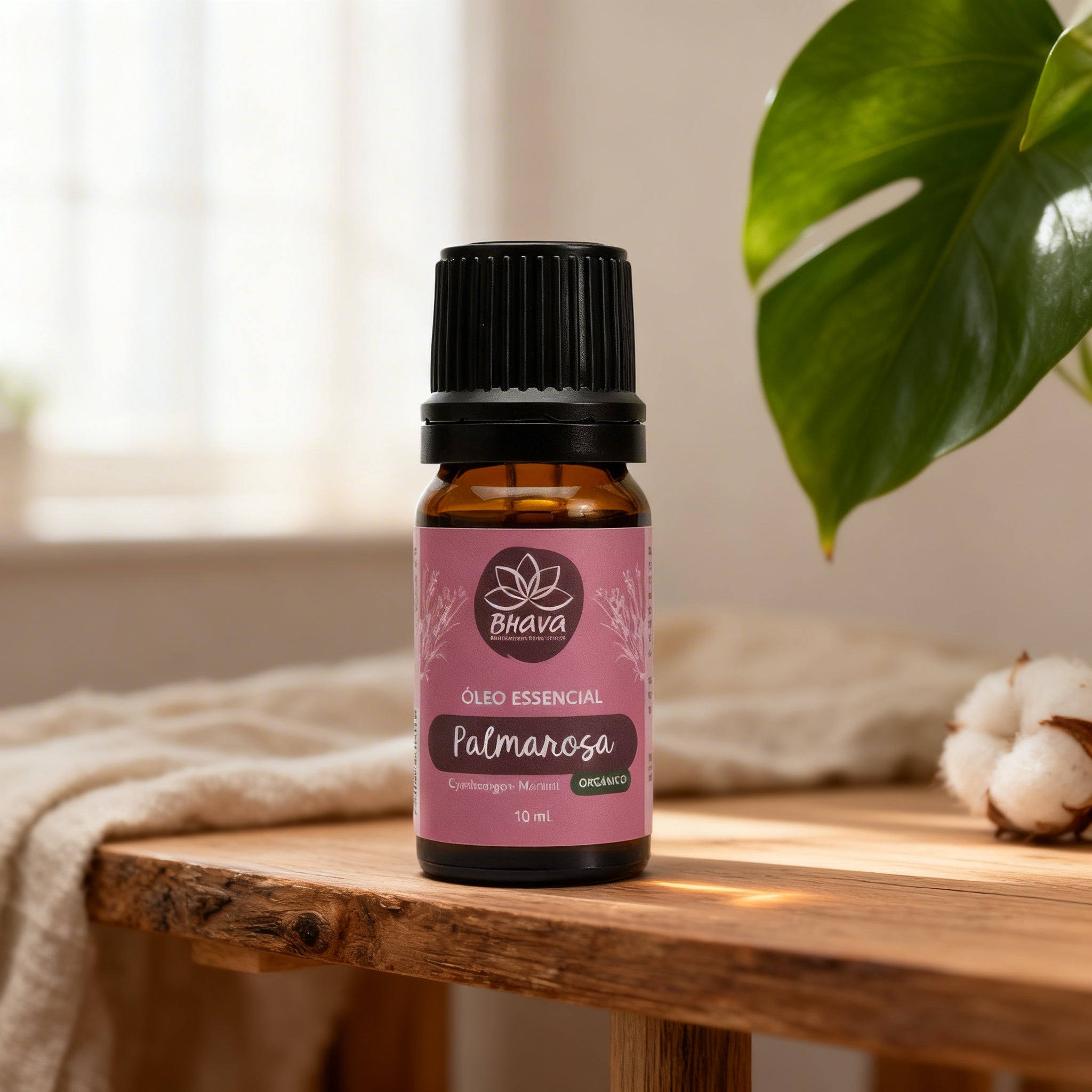 Óleo Essencial de Palmarosa Orgânico 10ml - 100% Puro