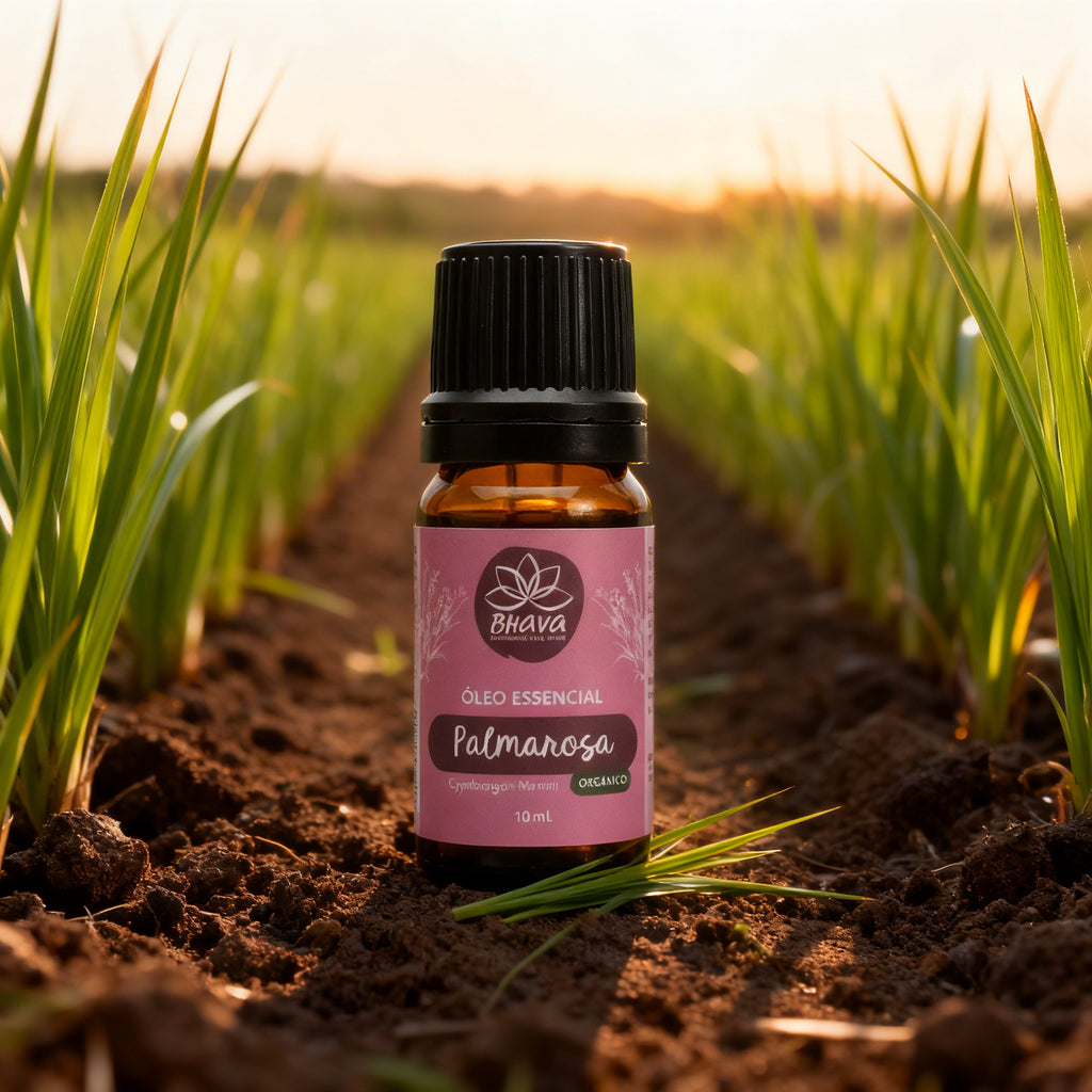 Óleo Essencial de Palmarosa Orgânico 10ml - 100% Puro