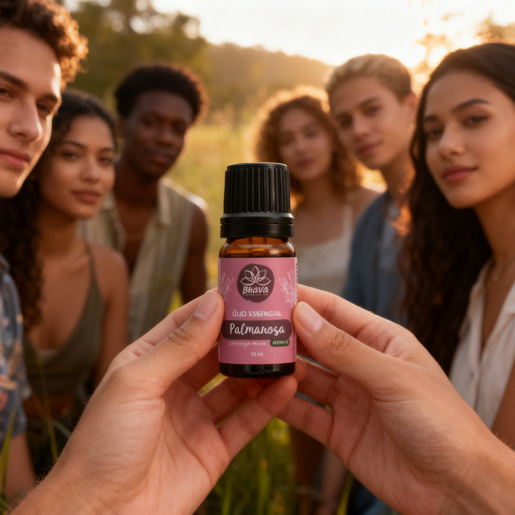 Óleo Essencial de Palmarosa Orgânico 10ml - 100% Puro