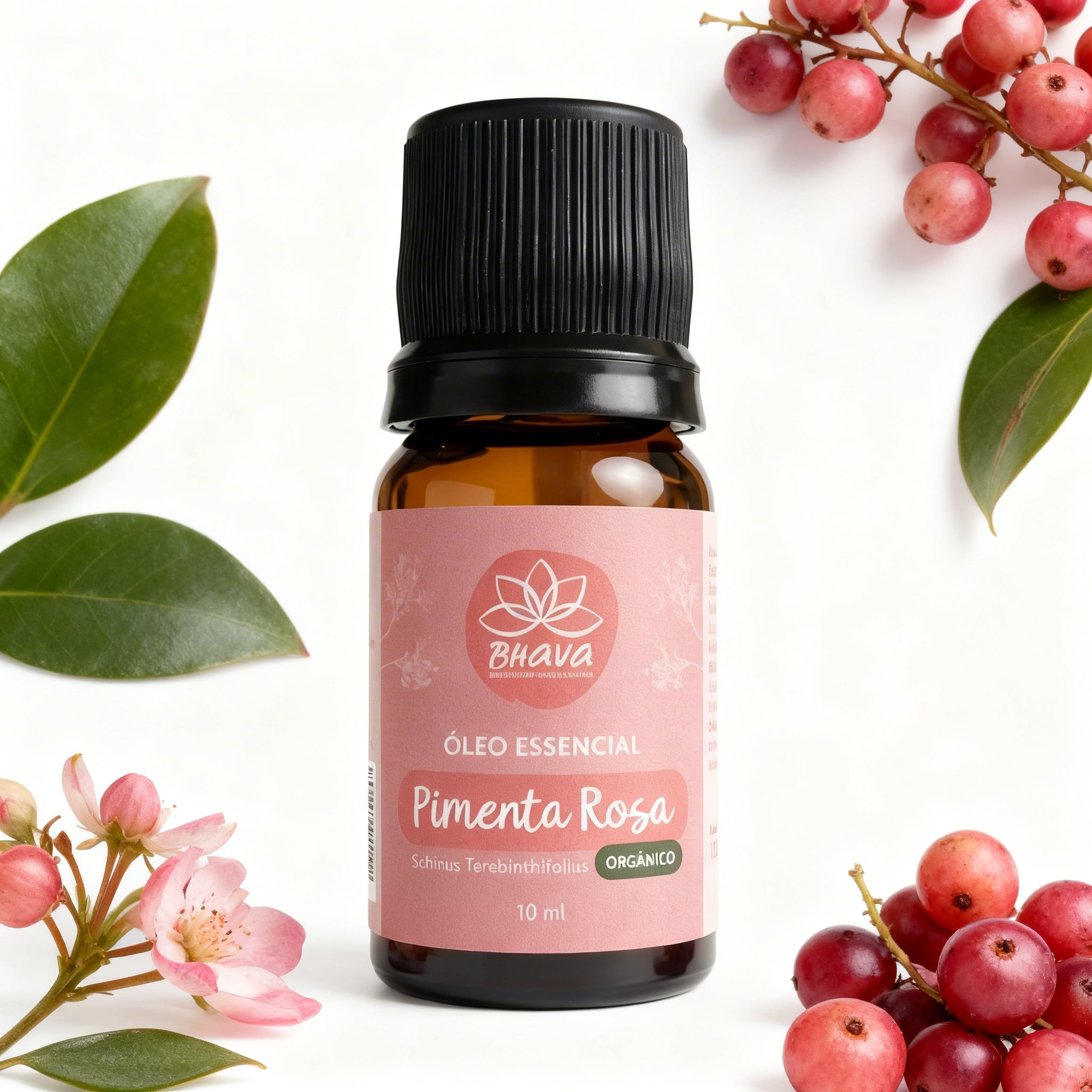 Óleo Essencial de Pimenta Rosa Orgânico 10ml - 100% Puro