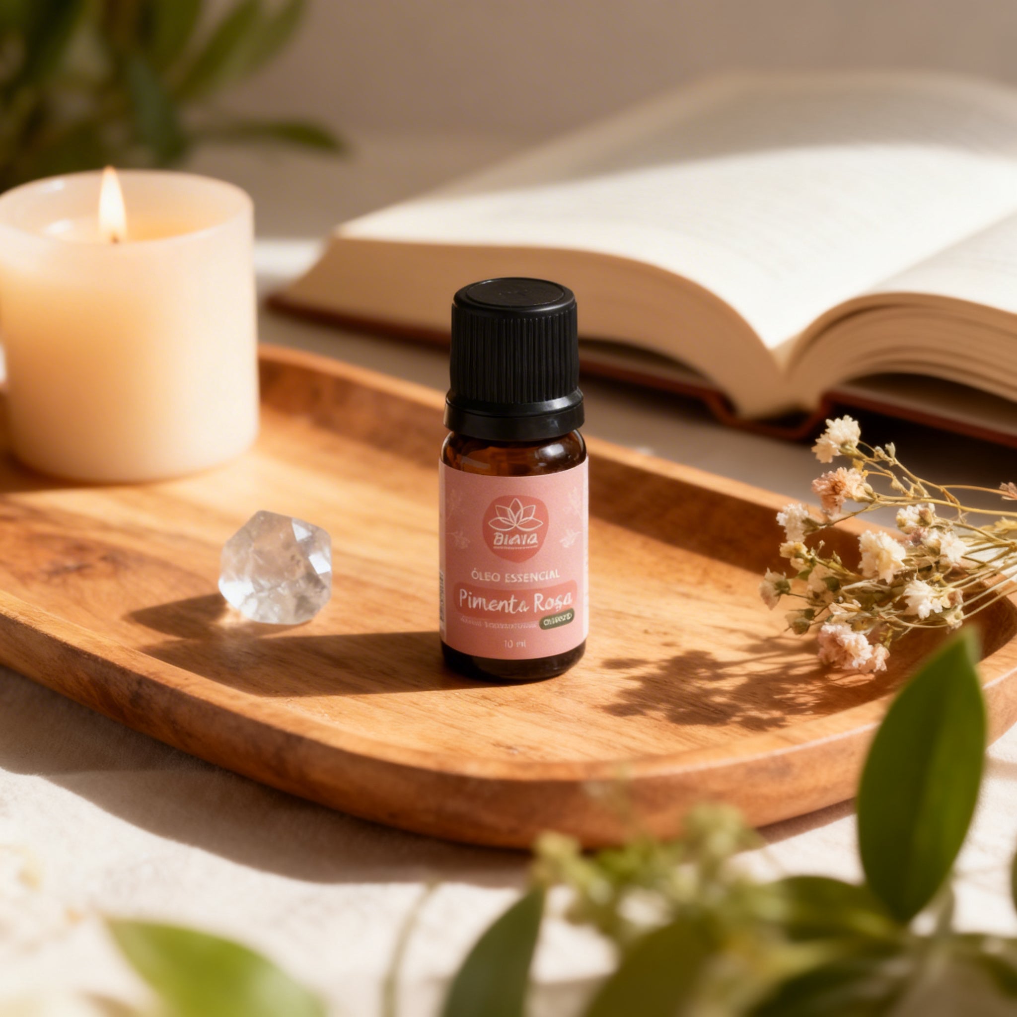 Óleo Essencial de Pimenta Rosa Orgânico 10ml - 100% Puro