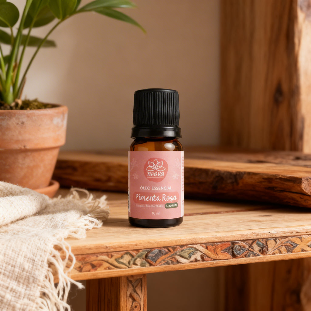 Óleo Essencial de Pimenta Rosa Orgânico 10ml - 100% Puro