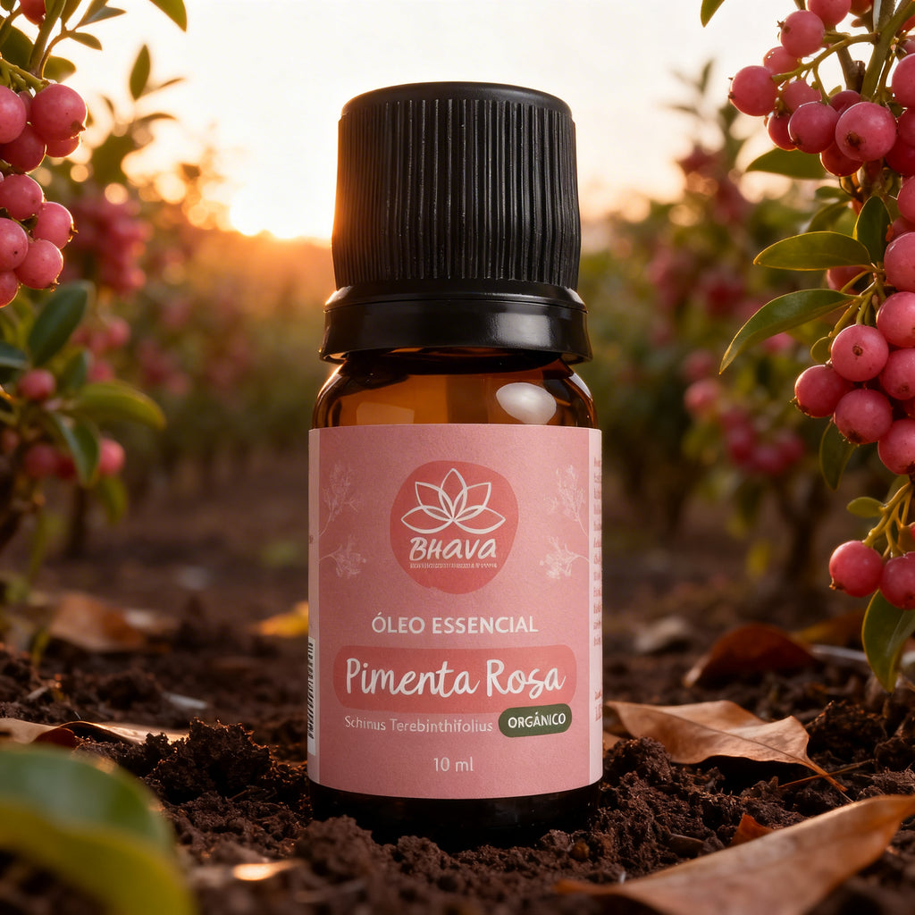 Óleo Essencial de Pimenta Rosa Orgânico 10ml - 100% Puro